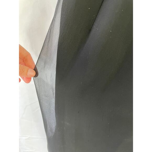 1950s Ruth Roaman Sheath Dress – Black Crepe Over Satin, Madison Ave Label - Picture 12 of 16